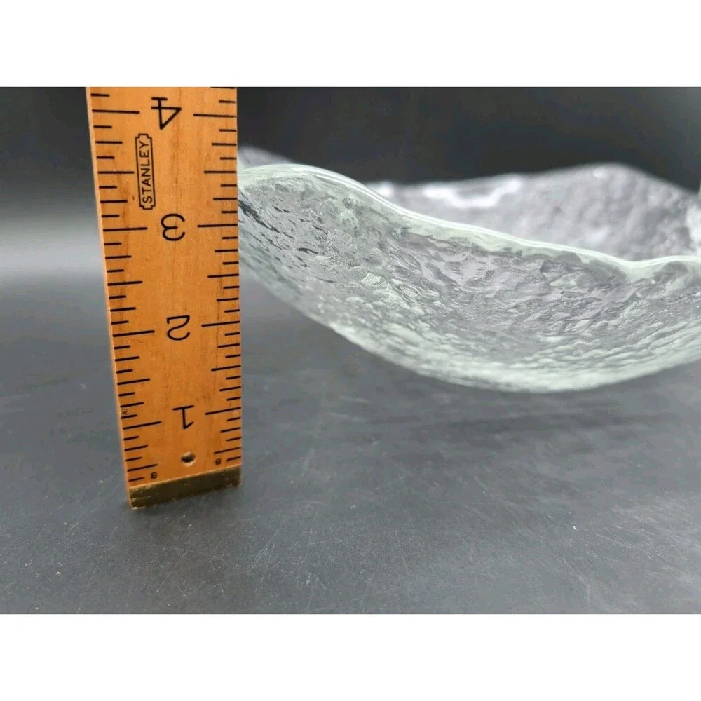 Crate & Barrel Orion Square Textured Glass Serving Bowl 12